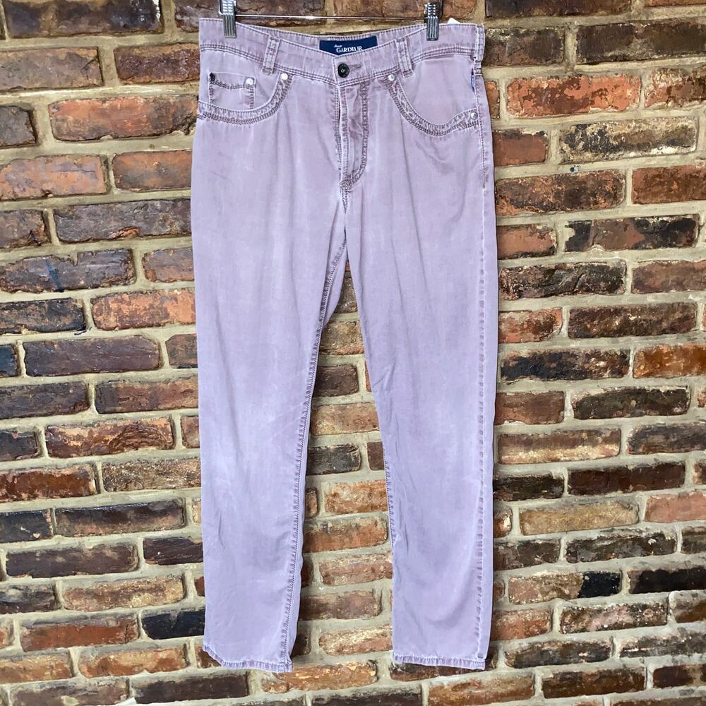 Atelier Gardeur Nevio-2 Mauve Purple Regular Fit Flex Trouser Pants Size 32x32